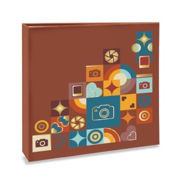 Imagem de Álbum de fotos Ical, encadernação fichário, 40 páginas de papel branco - para colar recortes, fotos e lembranças - linha Scrapbook - modelo flash retrô - 603