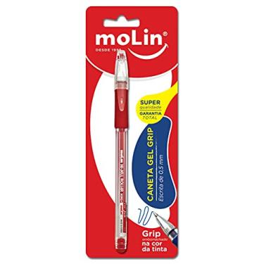 Imagem de Molin Caneta Gel Grip - 0,5mm - Tinta Vermelha - Blister com 1 Unidade