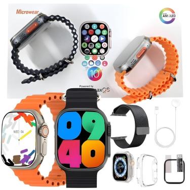 Imagem de Relogio Inteligente W69 Ultra Max Smart Watch Serie 10 49mm 2 Gb Amoled Troca Foto Faz Ligaçao Kit-Unissex