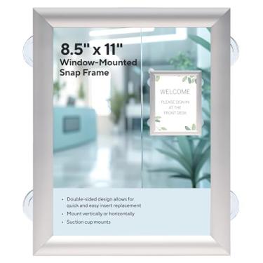 Imagem de Excello Global Products Moldura de encaixe de 21,6 cm x 28 cm com ventosas – Tela de carregamento frontal de alumínio para janelas e superfícies de vidro
