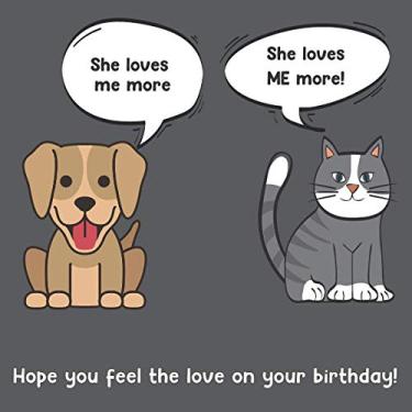 Imagem de She Loves Me More: 20 Reasons I Love You Fill-In-The-Blank Book Birthday Gift (Card Alternative) [Dog, Cat]