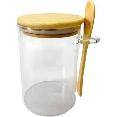 Imagem de Potes Herméticos de Vidro Redondo com Tampa e Colher de Bambu(1,750ml)