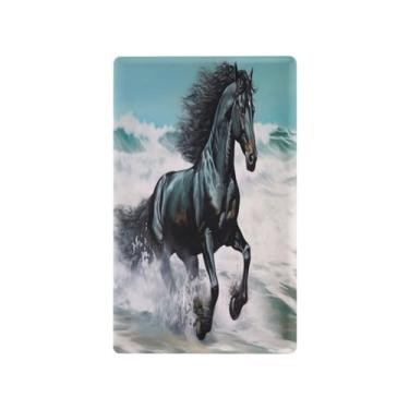 Imagem de Wassud Placa de cobertura para interruptor de luz, 1 capa de tomada em branco, placa de parede, cavalo de corrida, decoração de casa, sala de estar, quarto, decoração