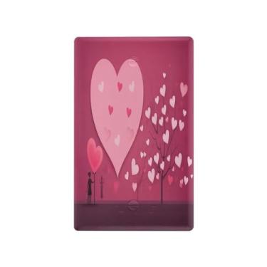 Imagem de Wassud Placa de cobertura de interruptor de luz de casal com árvore de coração, 1 capa de tomada em branco, placa de parede, decoração de casa, sala de estar, quarto, decoração