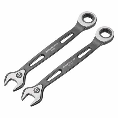 Imagem de HARFINGTON 2 chaves de catraca de 16 mm métrico 12 pontos CR-V eletroforese caixa dupla chave catraca aberta com 72 dentes 5° Swing ferramenta de grau industrial para reparo