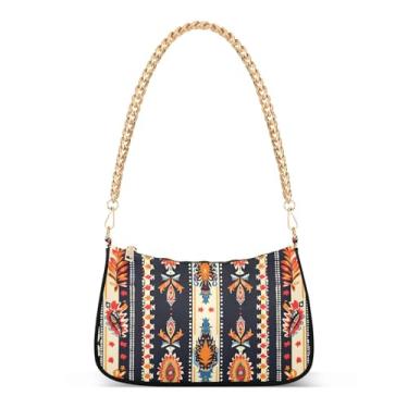 Imagem de CEBUGI Bolsas transversais femininas bolsa de ombro boho floral bolsa clutch elegante com alça de corrente