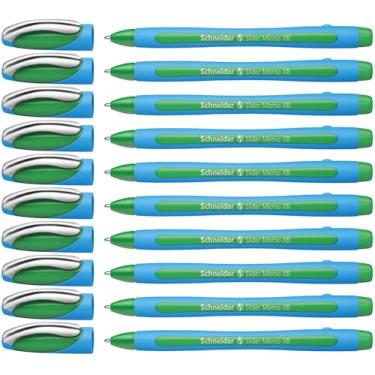 Imagem de Schneider Caneta esferográfica Slider Memo XB, verde, caixa com 10 canetas (150204)