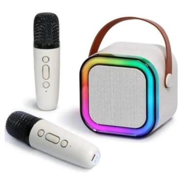 Imagem de VoiceKids™ Caixinha de Som Karaokê Infantil Bluetooth | 2 Microfones Sem Fio e Luz LED - Maquina de Karaokê - Modo Voz Divertida