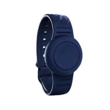 Imagem de Pulseira impermeável compatível com capa AirTag, pulseira oculta de silicone macio, compatível com pulseira de relógio Air Tag, azul