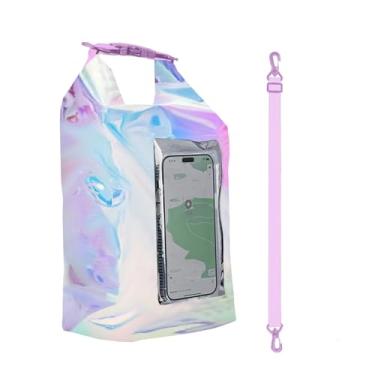 Imagem de Saco Estanque Dobrável Impermeável com Alça Ajustável Prova D'Agua Mergulho Pescaria Saco Mochila 2 Litros (Colorido 5L)