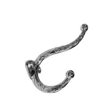 Imagem de Kit c/2 Gancho Cabideiro Decorado Duplo Metal para Pendurar e Parafuso