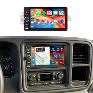 Imagem de Rádio DSP 2G + 64G para Chevy Silverado SSR Tahoe 2003-2006, GMC Siera Yukon 2003-2006, Hummer H2 2003-2007 Car Stereo, Wireless Carplay Android Auto, tela sensível ao toque, GPS, Bluetooth, FM/RDS