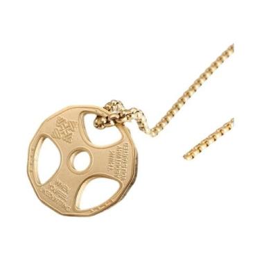 Imagem de Colar De Pingente De Halteres De Aço Titânio Unissex Punk Fitness Joia