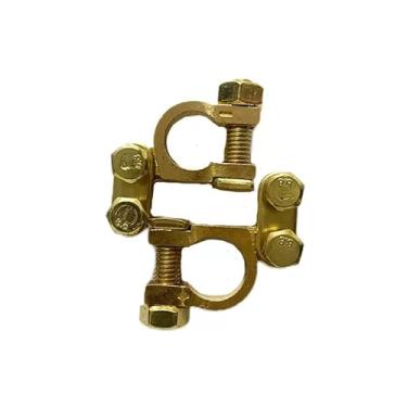 Imagem de Terminais de cabo de bateria de latão, grampos universais de latão positivos e negativos com arruelas anticorrosão, pacote com 2