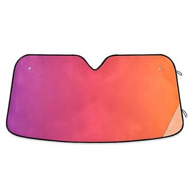 Imagem de Persianas de para-brisa gradiente laranja roxa, para-sol para janela de carro, para-sol para carro, caminhão, SUV