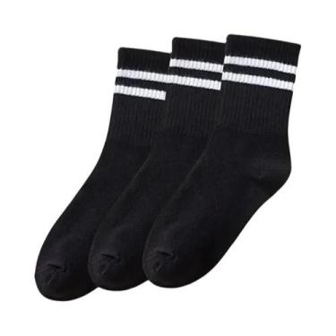 Imagem de Meias Esportivas Femininas De Cano Médio Respiráveis Para Outono/Inver