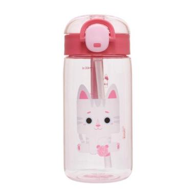 Imagem de Garrafa Infantil Tritan Com Canudo Silicone Antivazamento - Kouii, Gat