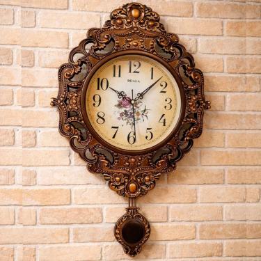 Imagem de Relógio De Parede Pendulo Elegante Boala Floral Rustico 59cm