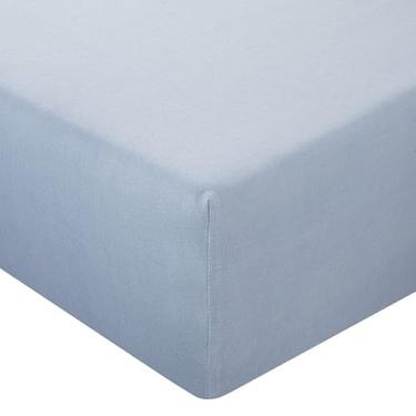 Imagem de Abstract Lençol de cama com elástico 100% algodão confortável para solteiro estreito/beliche/berço de acampamento - tecido respirável - bolsos profundos de até 30 cm (azul francês, berço 83,8 cm x