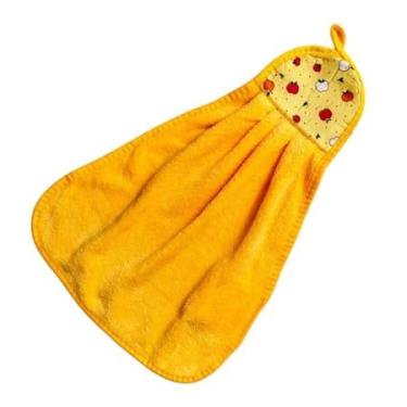 Imagem de Kit 3 Pecas Toalha de Mão Bate mão Cozinha Pano de Limpeza Secar Absorvente Microfibra Durável Macio (Amarelo)