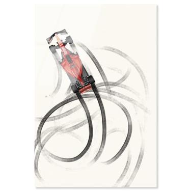 Imagem de Drifting Away Pôster de fórmula 1 de impressão acrílica por Notoriart, pronto para pendurar, 40 x 61 cm