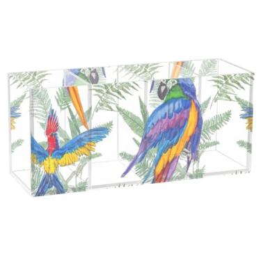 Imagem de TSENQUE Porta-lápis divertido personalizado fofo para canetas, aquarela, papagaios, marcador, porta-pincéis de acrílico