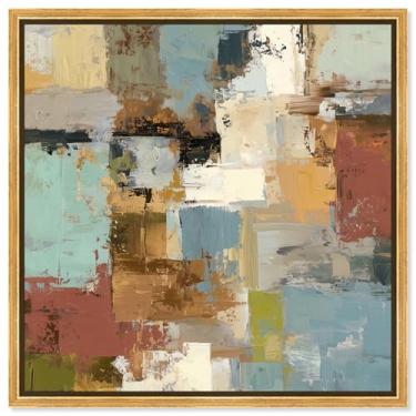 Imagem de Stone and Soil I Canvas Print Taupe Boho Wall Art por Art Remedy, moldura dourada, 50 x 50 cm