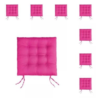 Imagem de Kit com 4 Almofadas Assento Futon Quadrado 40x40cm - Confortáveis, Ideais para Sala, Quarto e Piqueniques (Pink)