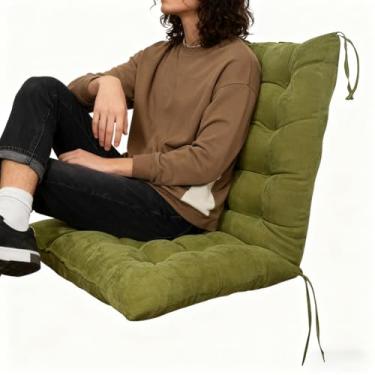 Imagem de Almofada de cadeira de encosto alto, almofadas de assento para cadeira de pátio ao ar livre, almofada de assento reclinável macia para cadeira de jardim com encosto para escritório, casa, cadeiras de