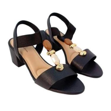 Imagem de Sandalia Feminino Floather Elástico Salto Modare 7109465 Preto 33-Feminino