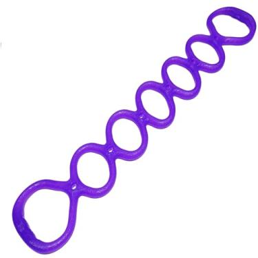 Imagem de Faixa de exercícios de resistência elástica com 7 anéis, faixa Miracle Miles, alongamento de ioga, braço, ombros e pé, perna fitness casa academia fisioterapia banda (violeta)