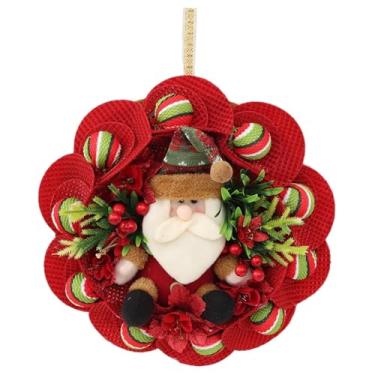 Imagem de Nishiyuenyi Guirlanda de Natal com Boneca de 35 Cm (13,7 Polegadas) para Pendurar Na Parede Ou Na Porta de Entrada - Acessório Decorativo Multiuso E Fofo, Papai Noel