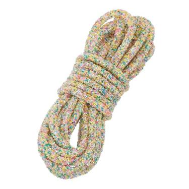 Imagem de PATIKIL Corda de lantejoulas, 5,5 jardas, 6 mm, cordão de tubo de strass para vestidos de casamento, brinco, roupas, sapatos, joias, artesanato, acessórios, amarelo, verde