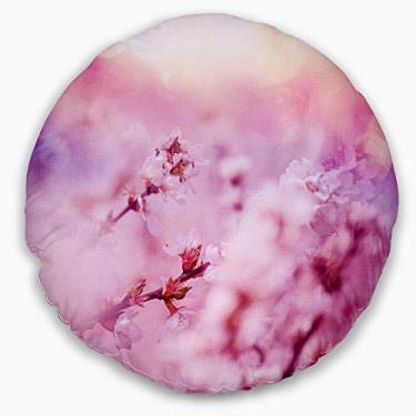 Imagem de Designart Close-up View of Blossoming Cherry' Floral Throw sala de estar, sofá, enchimento de almofada + capa de almofada impressa em ambos os lados 40,64 cm