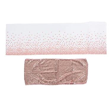 Imagem de Cryfokt Toalha de Mesa Branca à Prova D'água Elegante Com Ponto Dourado Rosa para Festas, Casamentos, Jantares, Capa de Mesa Retangular de Poliéster de Plástico para Reuniões Familiares