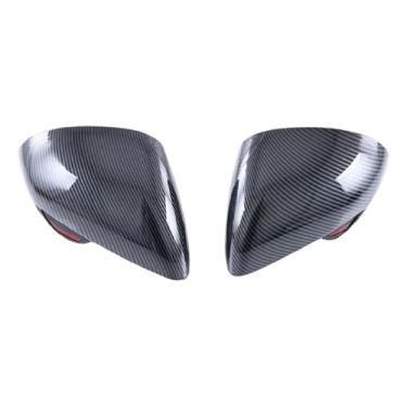 Imagem de Carro de fibra carbono porta espelho lateral capa guarnição adesivo peças acessório Compatível com byd golfinho atto1 ea1 2022 2023