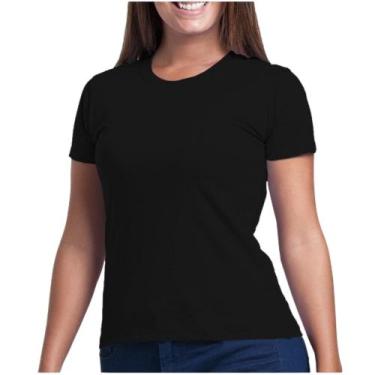 Imagem de Camiseta Feminina Branca Preta Lisa Malha Fria Poliviscose PV - Kasa D
