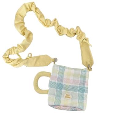 Imagem de Bolsa transversal xadrez, alça ajustável com estampa xadrez, bolsa feminina casual, Verde, Medium, Mochila casual