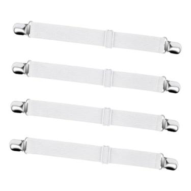 Imagem de Tiras de lençol ajustáveis - Suportes elásticos de canto para manter os lençóis seguros (pacote com 4)