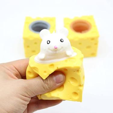 Imagem de Naroote Squish Queijo Mouse Brinquedo Bonito Silicone Alívio do Estresse Espremer para Ansiedade Brinquedo Macio Ambientalmente Amigável
