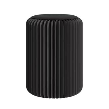 Imagem de Folding Paper Stool Tamborete de papel dobrável retrátil portátil com almofada do plutônio, usado para hall de entrada, mesa de jantar, sala de estar e cadeiras de lazer(Black,32x30cm/12.6x11.8")