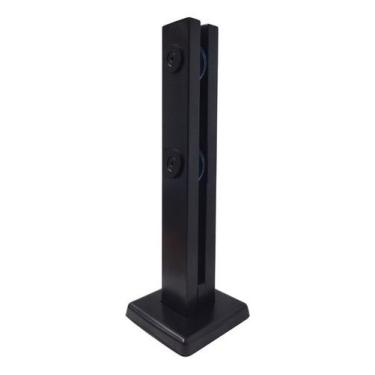 Imagem de Coluna Torre Inox 30cm Preto Guarda Corpo Sacada Vidro 12mm 2 Furos - 