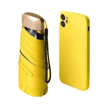 Imagem de Mini Guarda-Chuva De Bolso Com Proteção UV, Vinil, Dobrável, Pequeno, 