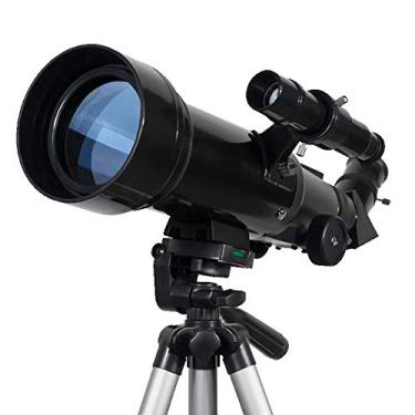 Imagem de pcagfaajmh Telescópio telescópio refrator astronômico para crianças e adultos com adaptador de smartphone iniciantes, telescópio astronômico com tripé, bom parceiro para ver a lua e o planeta