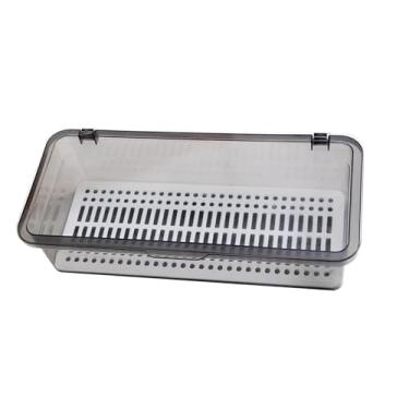 Imagem de Alomejor Estojo de Pauzinhos, Recipiente de Armazenamento de Talheres de Plástico Com Tampa à Prova de Poeira e Dreno para Organização de Mesa de Jantar de Cozinha