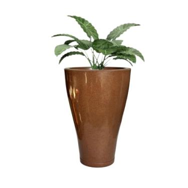 Imagem de Vaso Grande Para Planta Cônico Liso Varanda Jardim Sala Casa 46cm (Marrom)