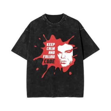 Imagem de Camiseta Vintage Edição Dexter Morgan, Lavada, Retro, Estilo Trendy, D