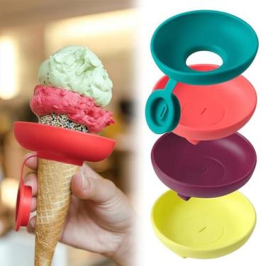 Imagem de 4 suportes reutilizáveis de silicone para picolé, sem gotejamento, para picolé, sem BPA e lavável na lava-louças