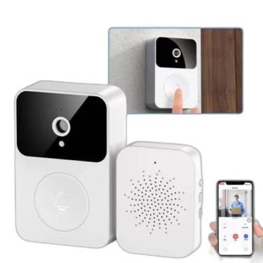 Imagem de Campainha Com Câmera Wifi Sem Fio À Prova D'Água Recarrega - Camera Ca