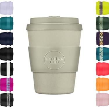 Imagem de Ecoffee Cup Copo de café 100% à base de plantas reutilizável de 240 ml com tampa e manga de silicone - Caneca de viagem sem melamina e biodegradável para máquina de lavar louça/micro-ondas, Molto